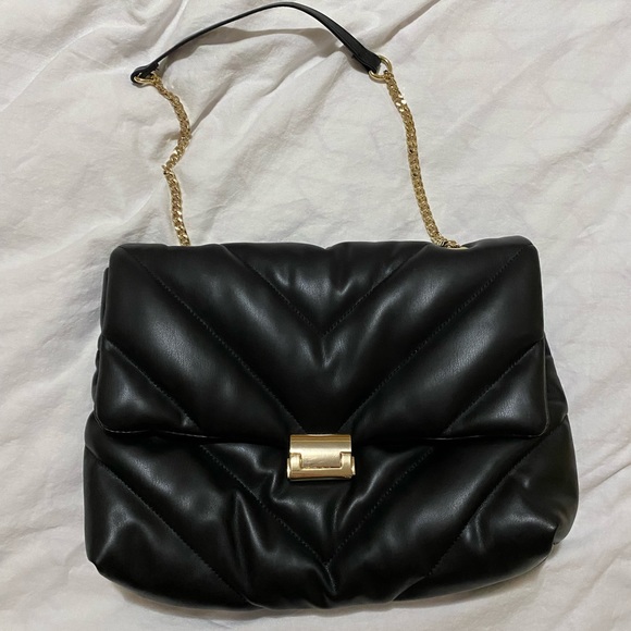 Zara Quilted Shoulder Bag - Black - Picture 3 of 6